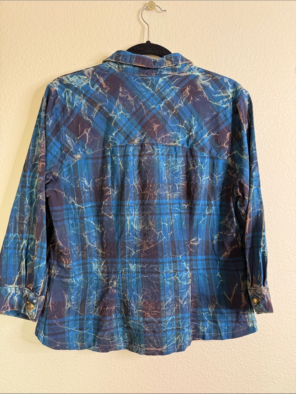 Aratta Silent Journey plaid hi low button down blouse medium EUC - Picture 5 of 5